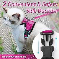 Vista 221 de rabbitgoo Arnés y correa para caminar, a prueba de escapes, chaleco suave y ajustable para gatos, fácil de controlar, transpirable, tiras