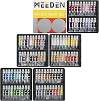 Vista 1 de MEEDEN Juego de pintura acrílica de cuerpo pesado, tubos de pintura artística de 100 colores para pintar en lienzo, madera y tela, pinturas