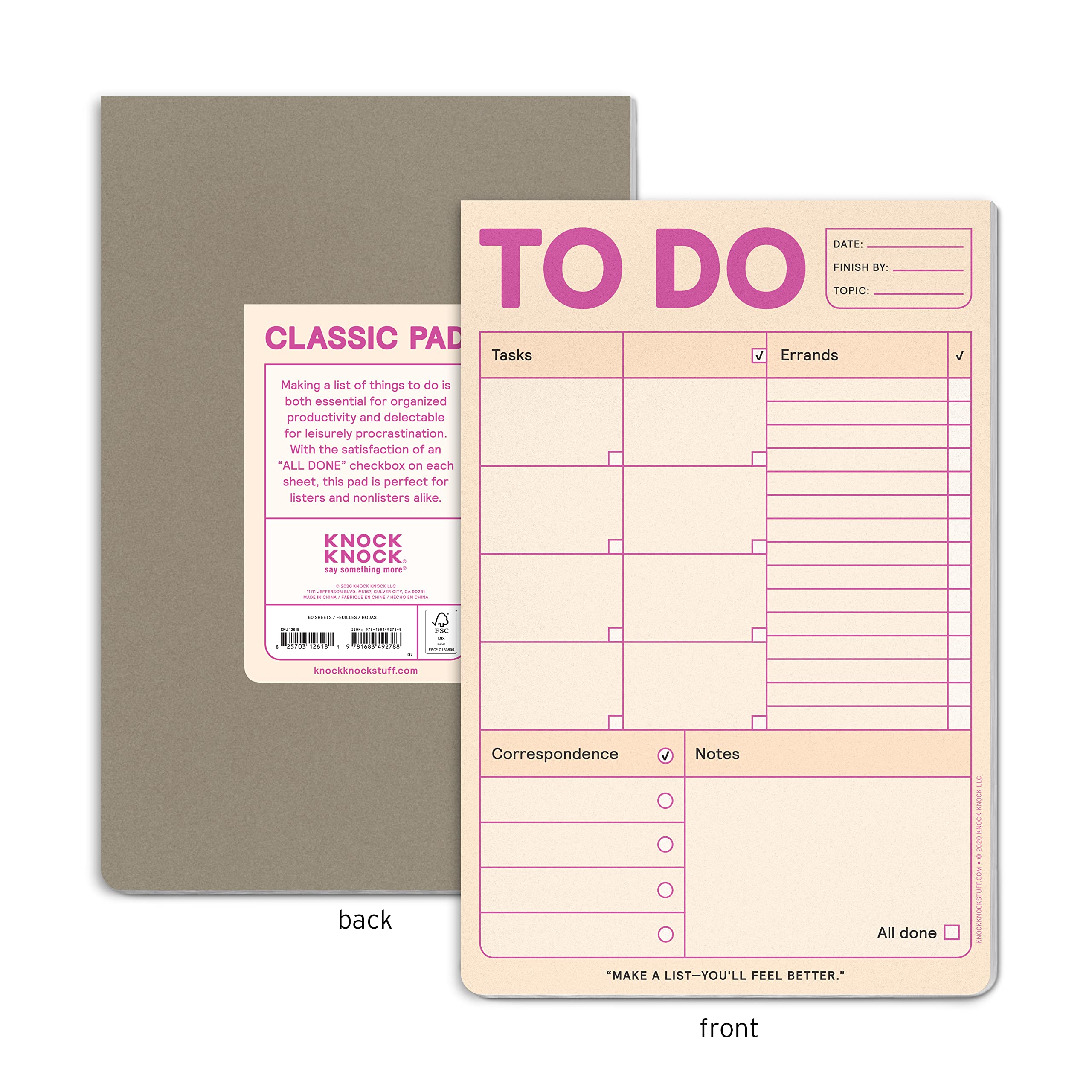 Bloc-notes Hebdomadaire Knock Knock 'This Week' - 60 Feuilles, 15.2x22.9 Cm, Couleur Vert Sauge