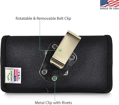 Vista 18 de Turtleback Funda para cinturón diseñada para iPhone 11 (2019) y iPhone XR (2018), funda vertical de cuero negro con clip giratorio para cinturón