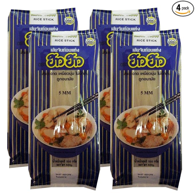 5MM Rice Stick Noodles, 17.64 oz / 500g, 4 Pack