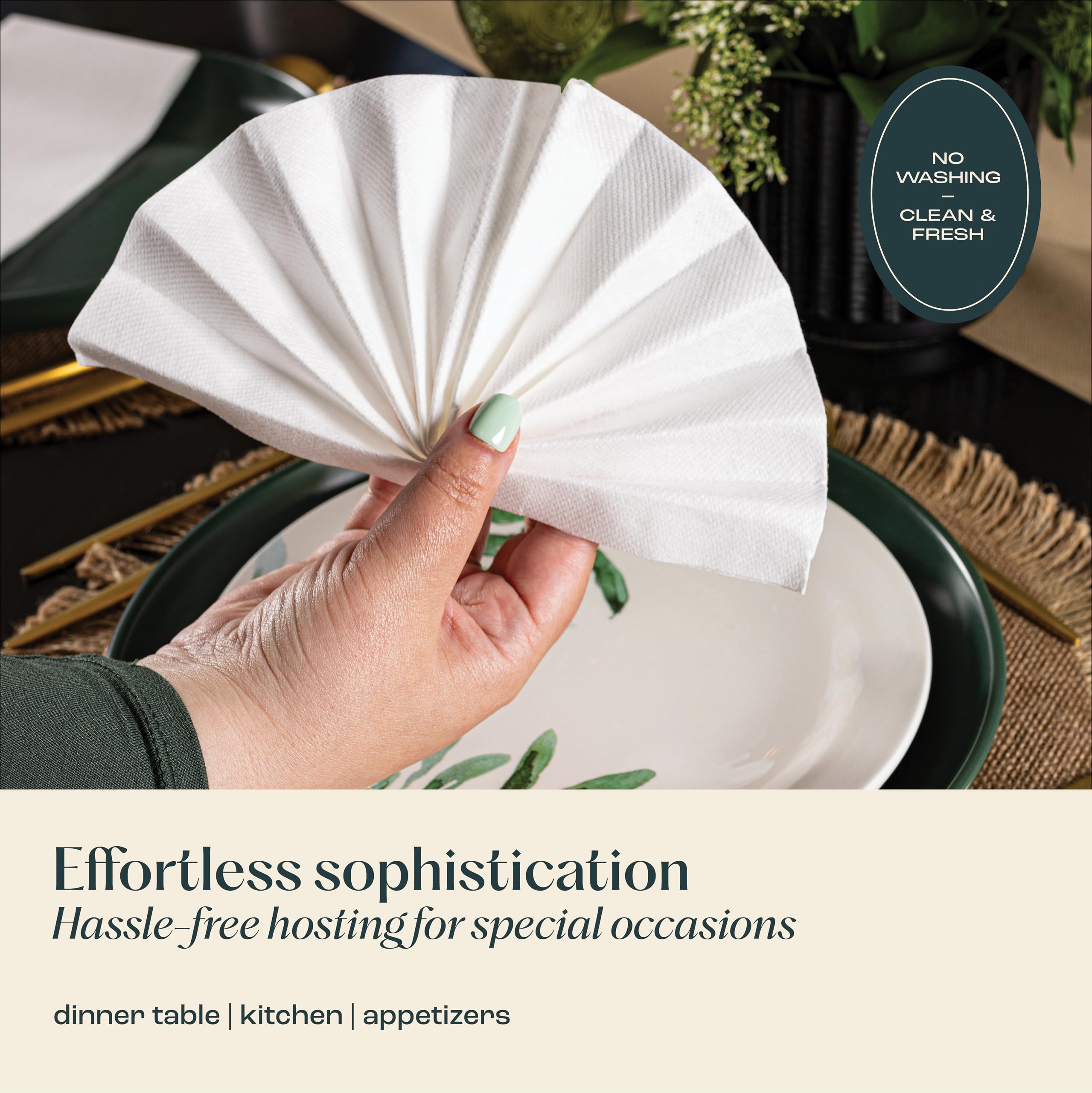 200 servilletas de papel de lino para el almuerzo – Servilletas desechables para uso diario – Ideal para almuerzo, cena, fiestas, bodas, restaurantes o eventos.