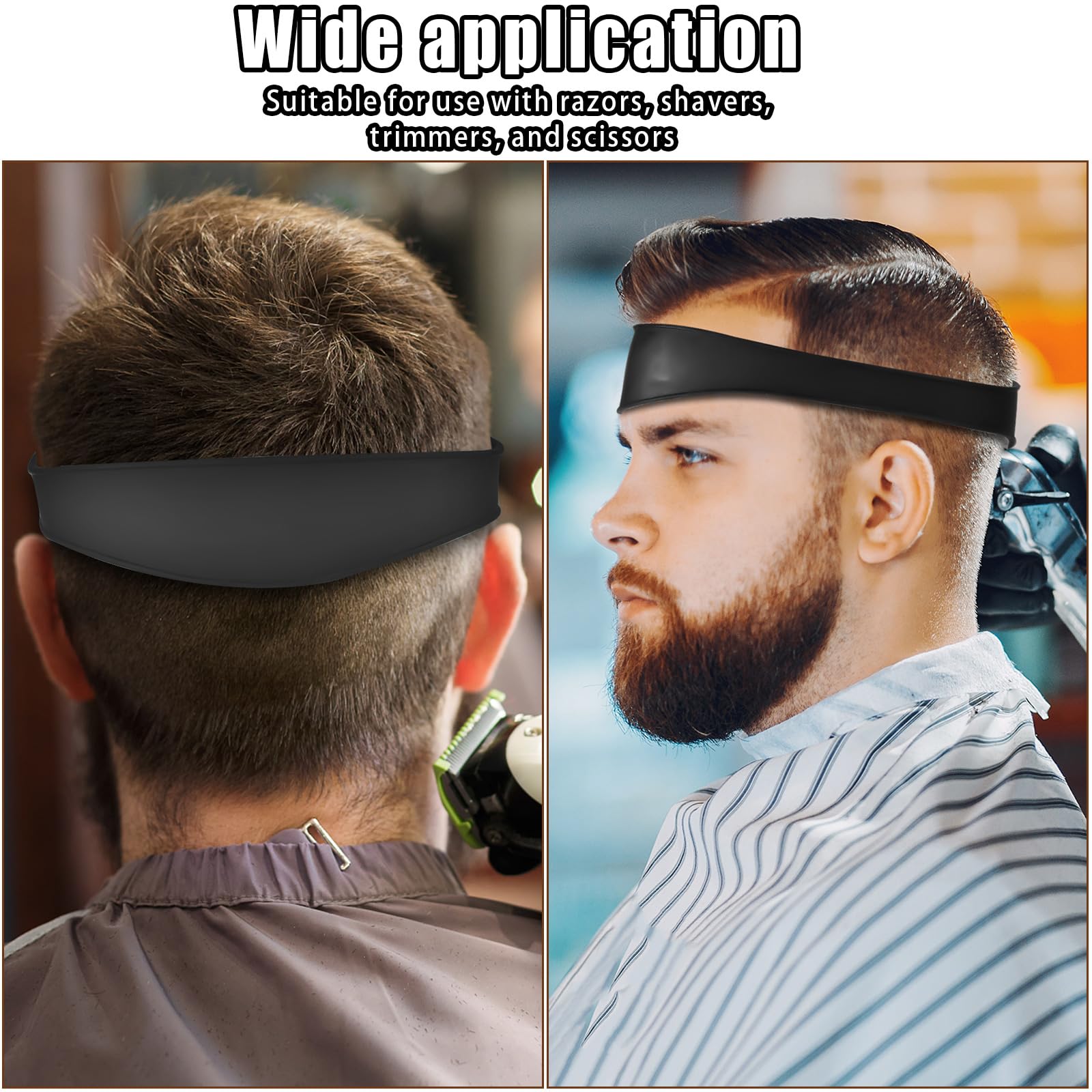 Guide de Coupe de Cheveux, Guide de Coupe de Cheveux Noir Outil Guide de Fondu avec 2 Bandes de Cheveux Modèle de Rasage de Décolleté Réglable pour un Usage Domestique Salles de Maquillage