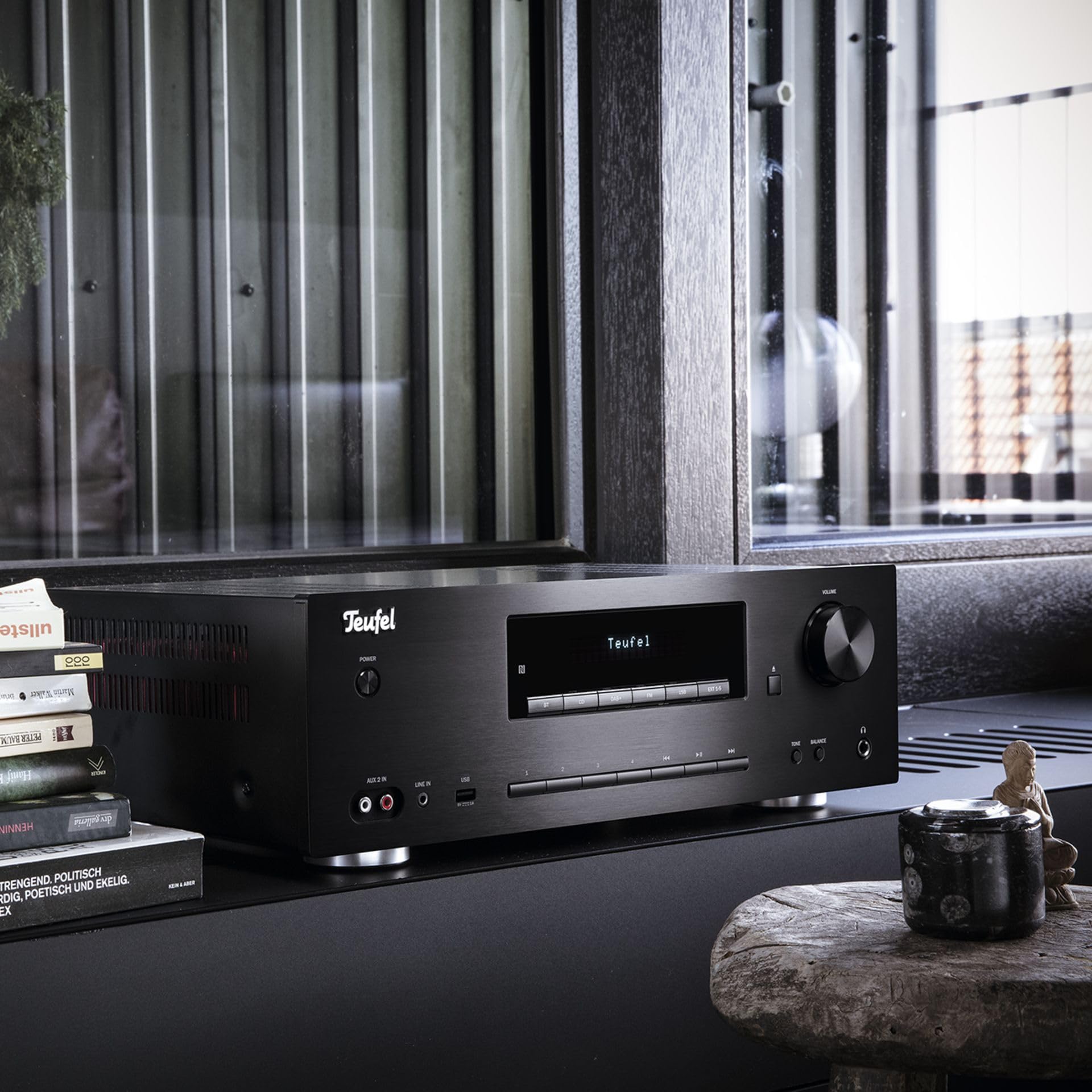 Teufel Kombo 62 CD-Receiver Kraftvoller Stereo-CD-Receiver Verstärker mit Bluetooth DAB+ Schwarz