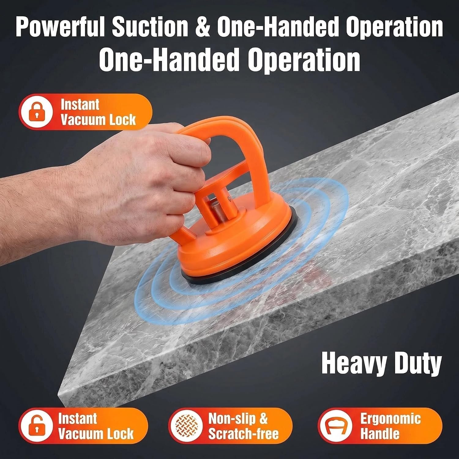Dent Puller 3 Pack Suction Cups Dent Removal Tool for Car, Dent Suction Puller Car Dent Repair Kit for Moving Glass, Tiles, Marble, Windows, Home Repair, Installation, Dent Removal (Orange)