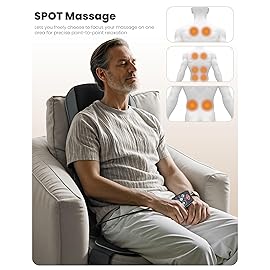 COMFIER Back Massager with Heat,Full Back Massager for Chair with 2 Shiatsu Speeds,Heated Chair Massage Pad with Spot,Massage Seat Pad for Home Office use,Gifts for Women Men Mom Dad