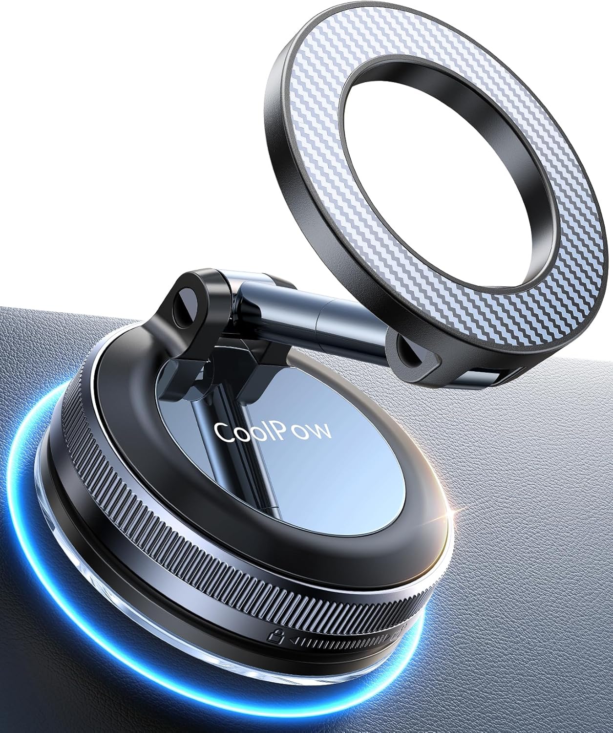 Coolpow【Newest Vacuum Magnetic Phone Holder for Car Phone Holder Mount【Movable Vacuum Suction】 Magsafe Car Mount Cell Phone Holders for Your Car Accessories for Women Men for iPhone 17 16 15 14 Kits