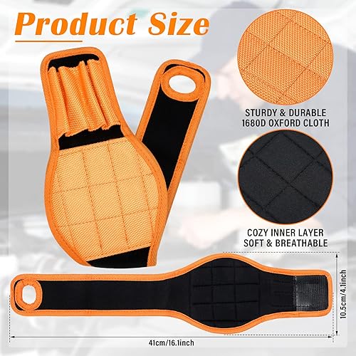 Miniatura 2 de 4 pulseras magnéticas y clip en el sombrero de luz LED con 9 imanes para sujetar tornillos clavos y brocas de perforación regalos prácticos para