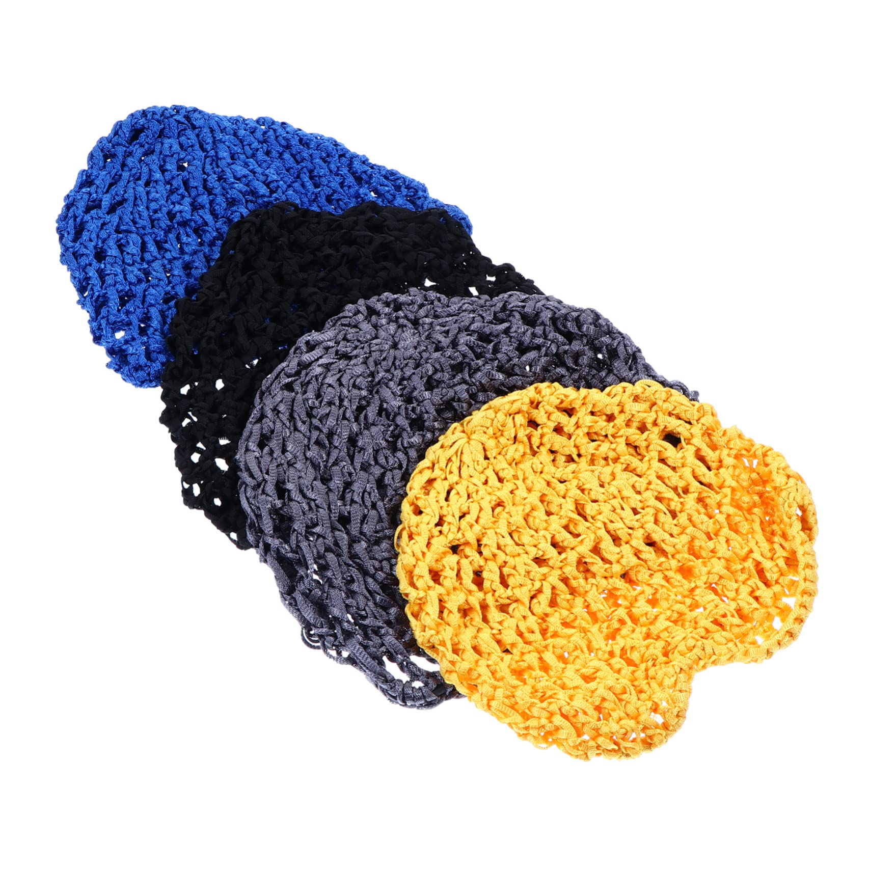 FRCOLOR Gehäkelte Haarnetze – 4 Stück Set, Weich & Atmungsaktiv, Für Schlaf, Duschen & Alltag