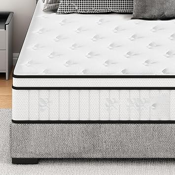 12 Inch Twin Size Mattress, Memory Foam Hybrid Mattress in a Box with Individually Pocketed Innerspring, Twin Mattresses Medium Firm, Breathable, Pressure Relief