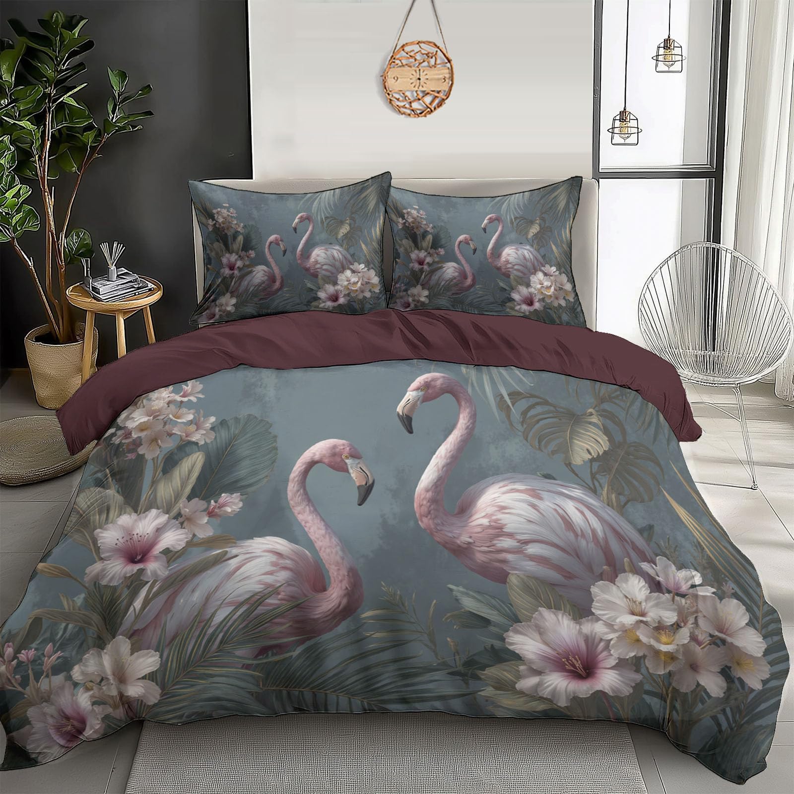 Housse de couette 240x260cm anti-pli en microfibre pour lit double toujours impeccable