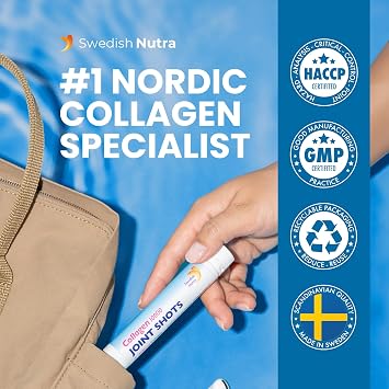 Swedish Nutra Joint Shots, 10,000 mg Liquid Collagen, 20 Days, 20 x 25 ml