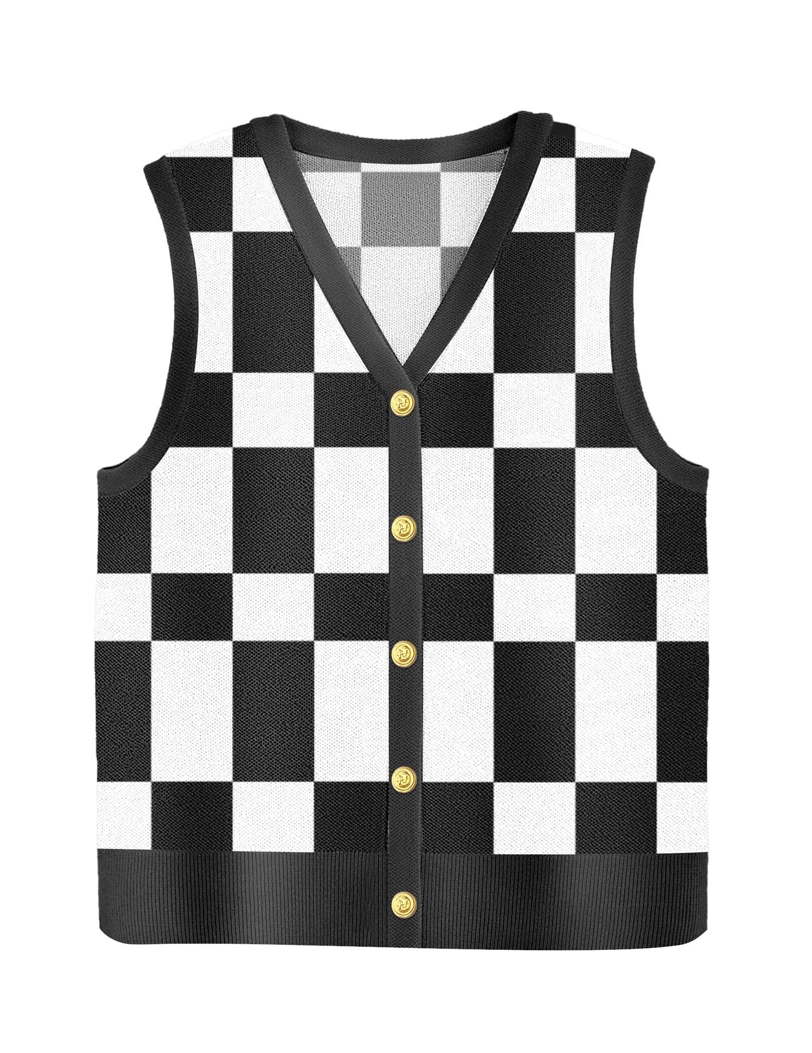 Zeagoo Womens Sweater Vest V Neck Button Down Shirts Trendy Knit Sleeveless Cardigan Top Shirt S-XXL