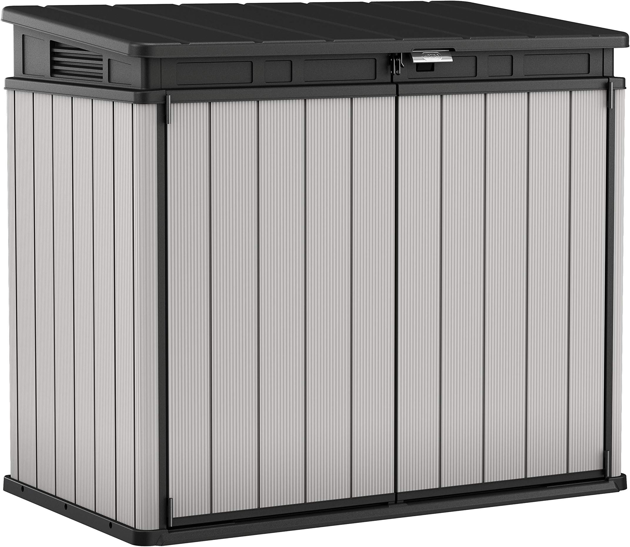 KeterStore It Out Premier XL Outdoor Garden Storage Shed, Grey and Black, 141 x 82 x 123.5 cm