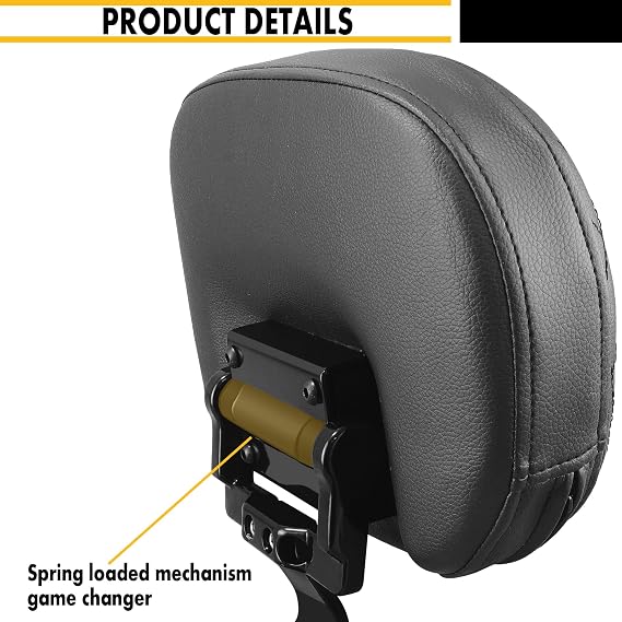 Adjustable Driver Rider Backrest Quick Release for Harley Softail Models Fatboy Heritage 2018-2025 (57-GB-1)