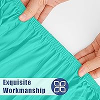 Vista 4 de Paquete de 2 manteles rectangulares de elastano de 4 pies, elásticos y ajustables para pícnic, cubierta de mesa de patio elástica y lavable