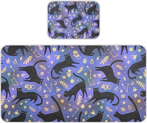 Miniatura 1 de Black Cats - Protector de colchón para cuna de minicuna, transpirable, con funda de almohada para niños y adultos