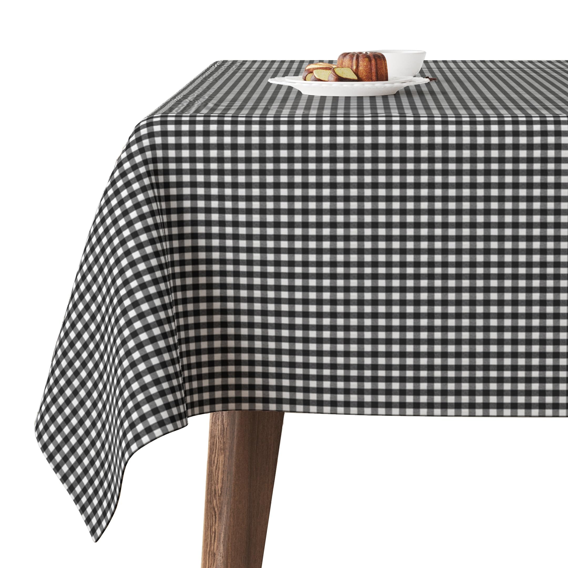 Martina Home Tablecloth Teflon Confectioned Petit Vichy Black 140 Round