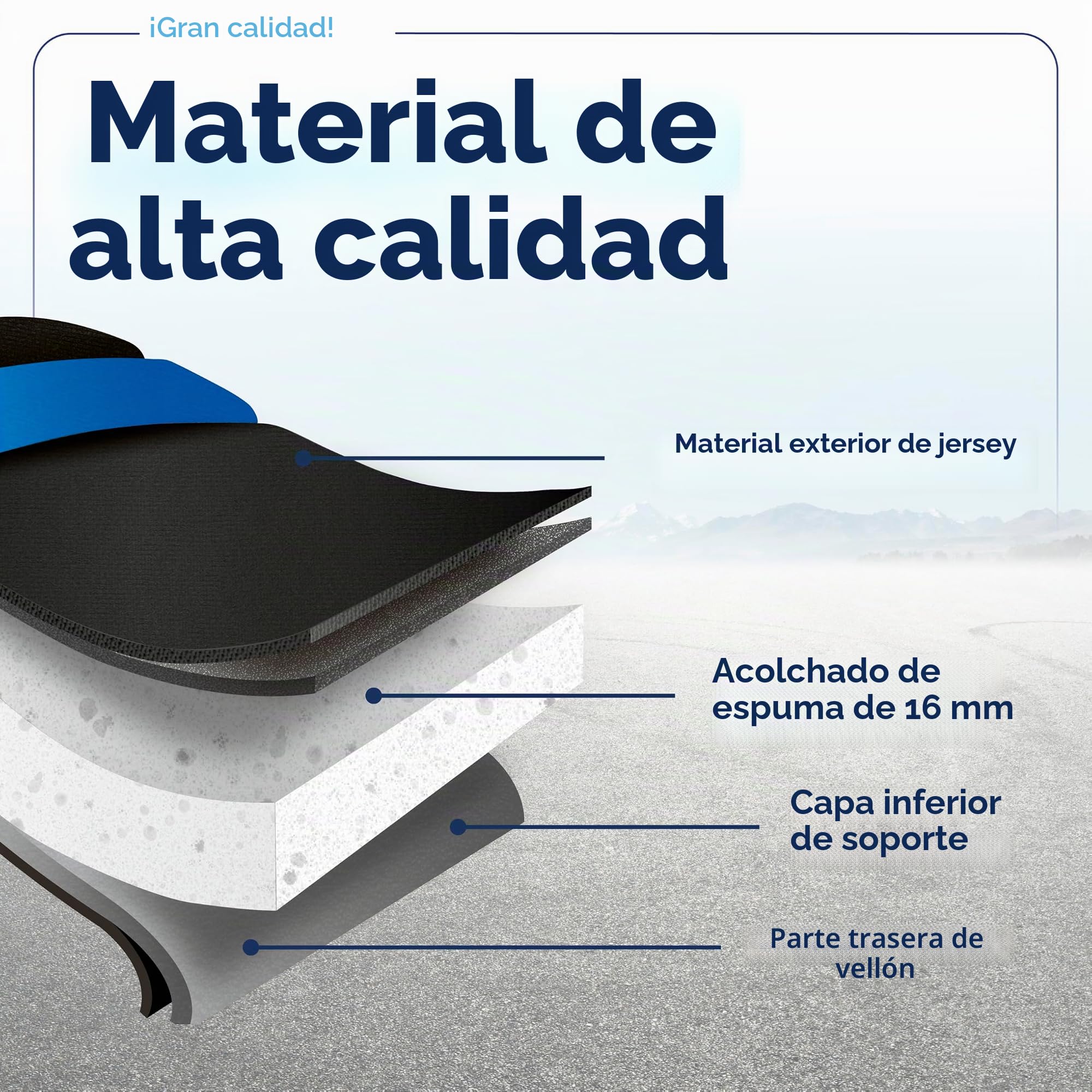 WALSER Funda de asiento de coche Elegance Plus, Funda de asiento de coche universal, Protector de asiento de coche, Funda de asiento negro/azul
