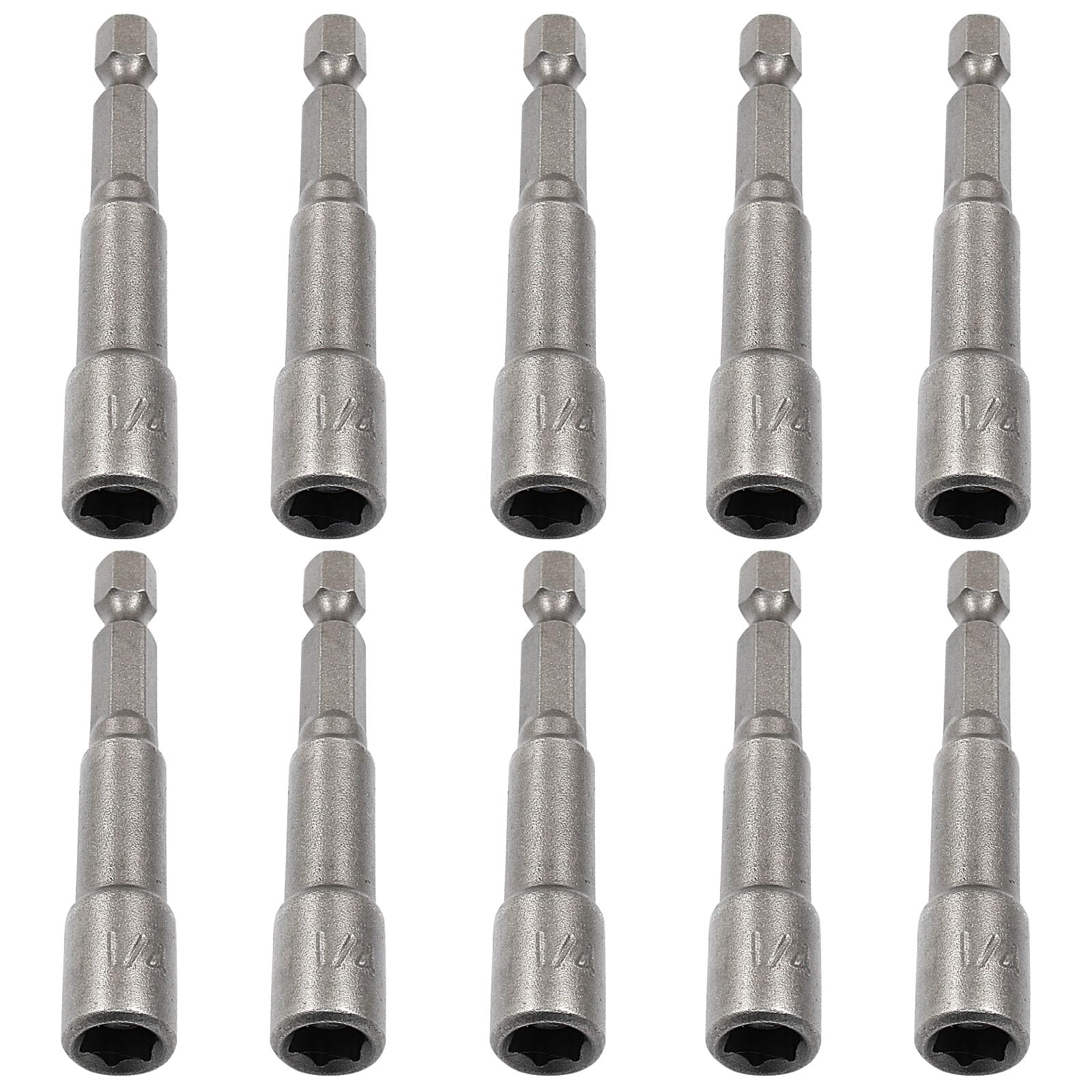 Litoexpe 10 Pcs 1/4 Inch Hex Magnetic Power Hex Nut Driver Magnetic Extension Socket Drill Bit Set, Quick Change Socket Nut Impact Driver for Electric