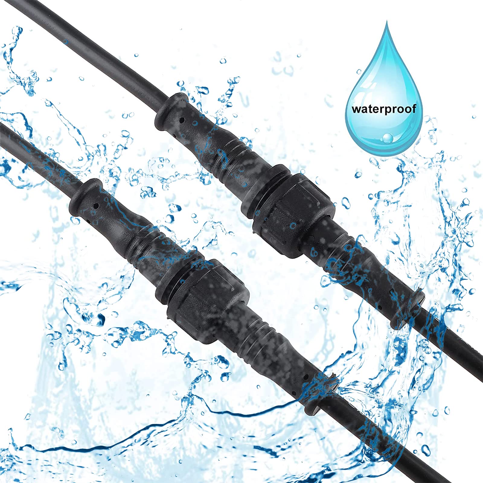 Connettori Impermeabili IP65 3 Pin - 8 Coppie Con Cavo 20cm Per Luci LED E Giardino - Foto 12