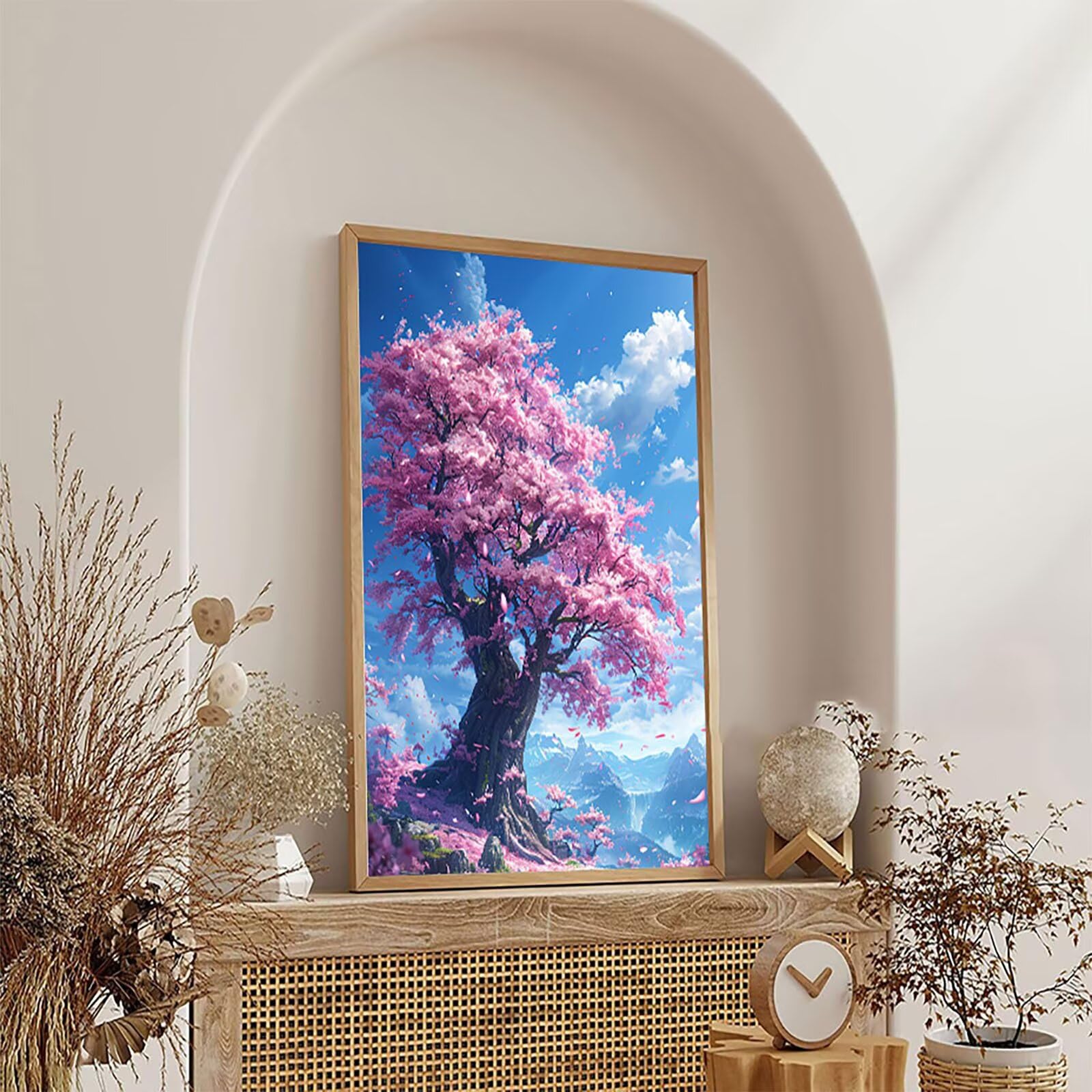 5D DIY diamentowe malowanie drzewo, pełny zestaw do malowania krajobrazu, kreatywne hobby kryształowe diamenty dla dorosłych, haft krzyżykowy rękodzieło, obrazy z koralikami na prezent 100 x 135 cm 0