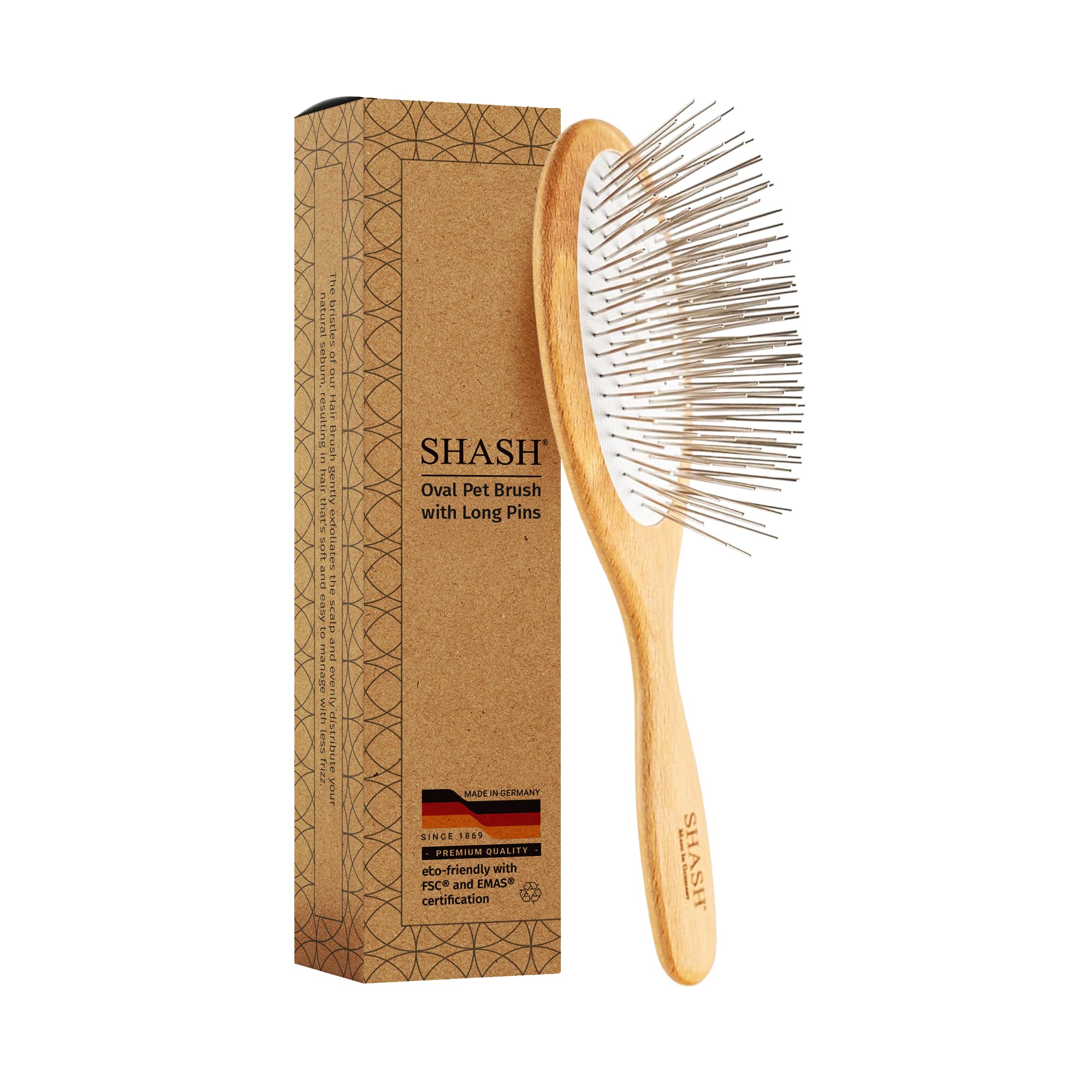 Brosse ovale pour animal domestique avec longues épingles