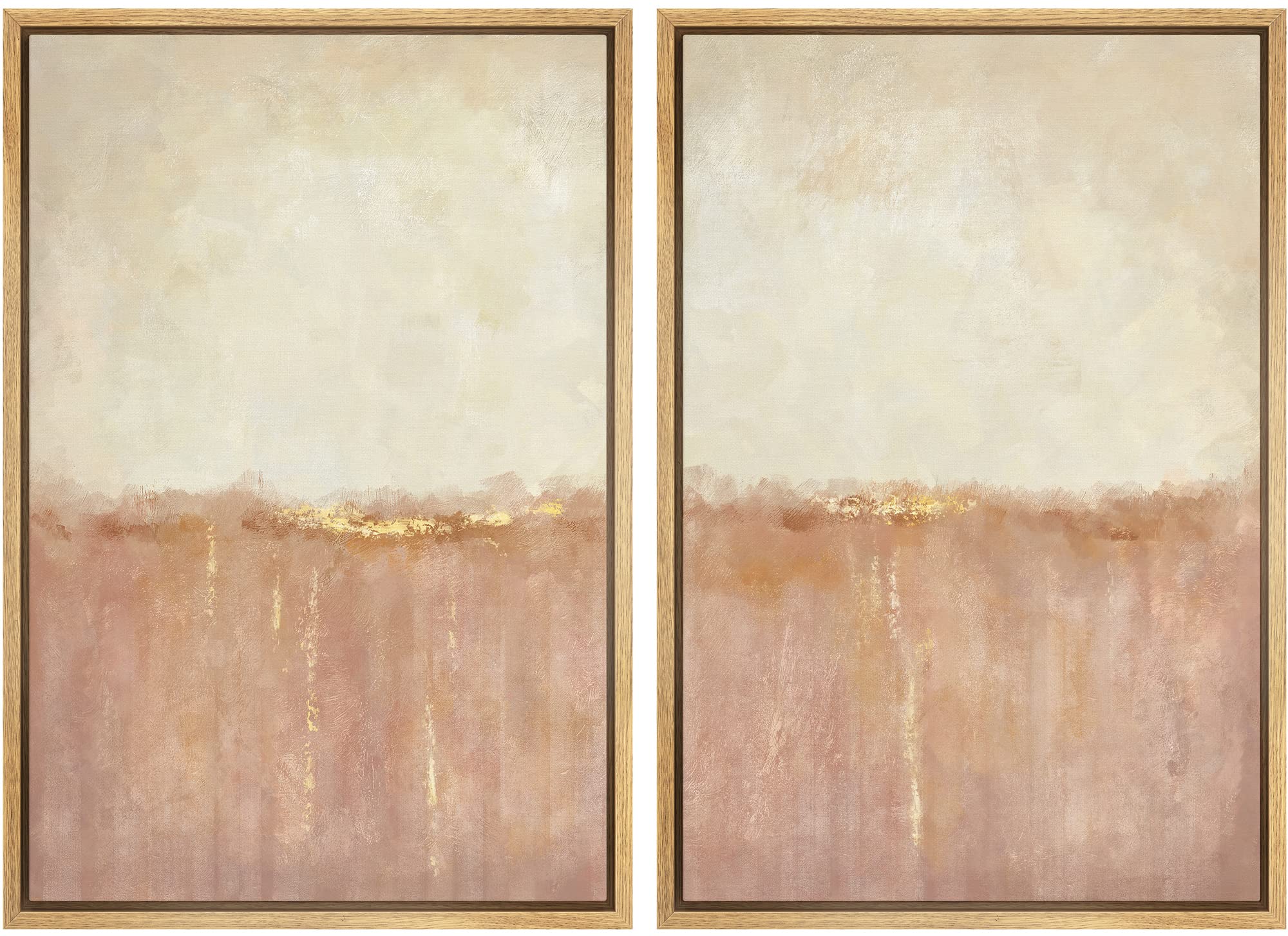MUDECOR Framed Canvas Print Wall Art Set Watercolor Pastel Green Tan Landscape Abstract Shapes Illustrations Modern Art Decorative Contemporary for Living Room, Bedroom, Office - 16"x24"x2 Natural — view 130