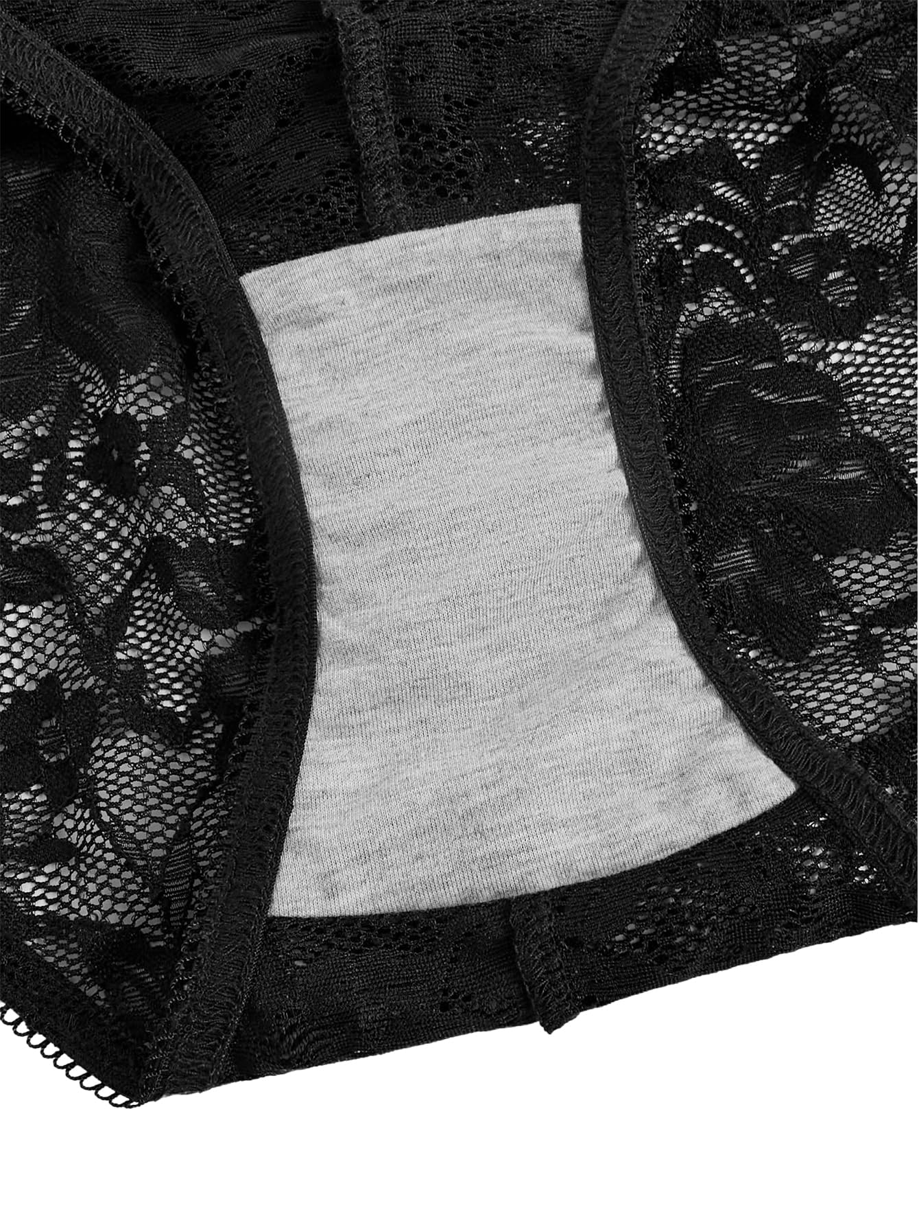 WDIRARA Women's Plus Size Sheer Lace Boyshorts Underwear Sexy High Waisted Boxer Briefs Panties: XX-Large Plus Black Lace