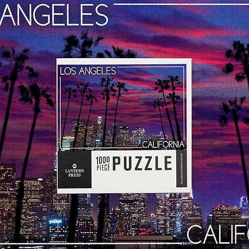Miniatura 7 de Lantern Press Rompecabezas de 1000 piezas, Los Ángeles, California, Skyline After Sunset