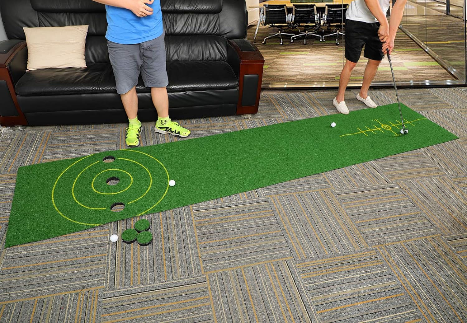 Tech Deals 🔥 2-FNS Golf Putting Mat Game Set, Golf Putting Green Game Set with 4 Golf Balls,Golf Training Mat for Indoor Outdoor (3 Holes) Flash Sale Buy 1 get 1 2-FNS Golf Putting Mat Game Set, Golf Putting Green Game Set with 4 Golf Balls,Golf Training Mat for Indoor Outdoor (3 Holes)