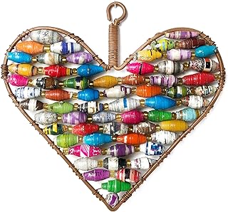 Heart Ornament Recycled Paper Bead
