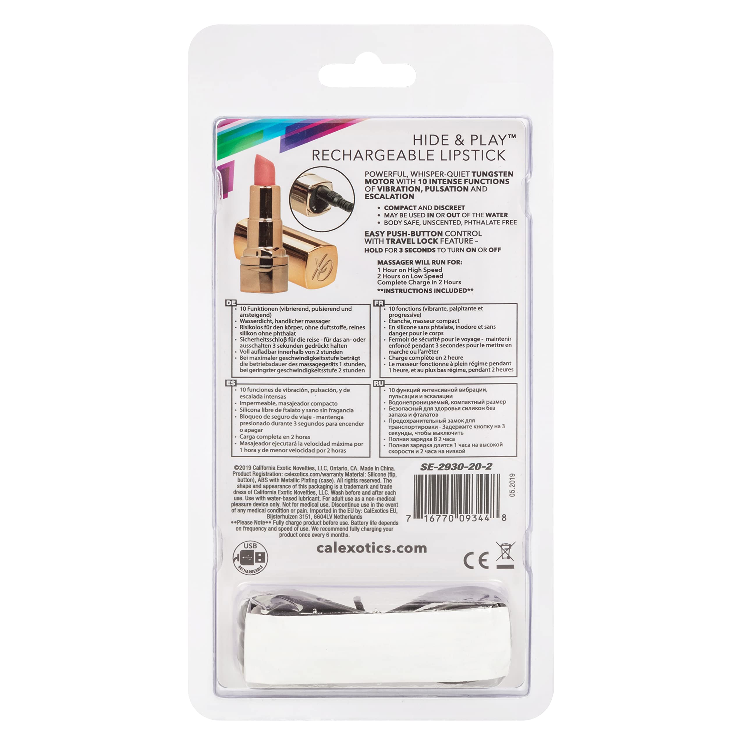 CALEXOTICS - Rossetto Ricaricabile Hide & Play