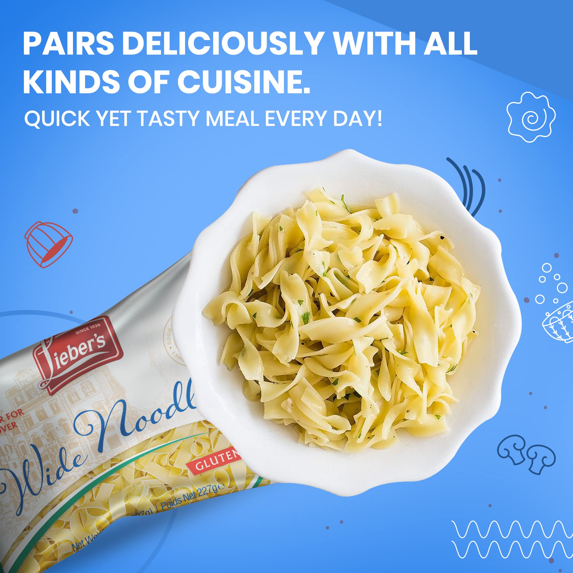 Liebers Wide Noodles 8oz GlutenFree Egg Noodles Kosher