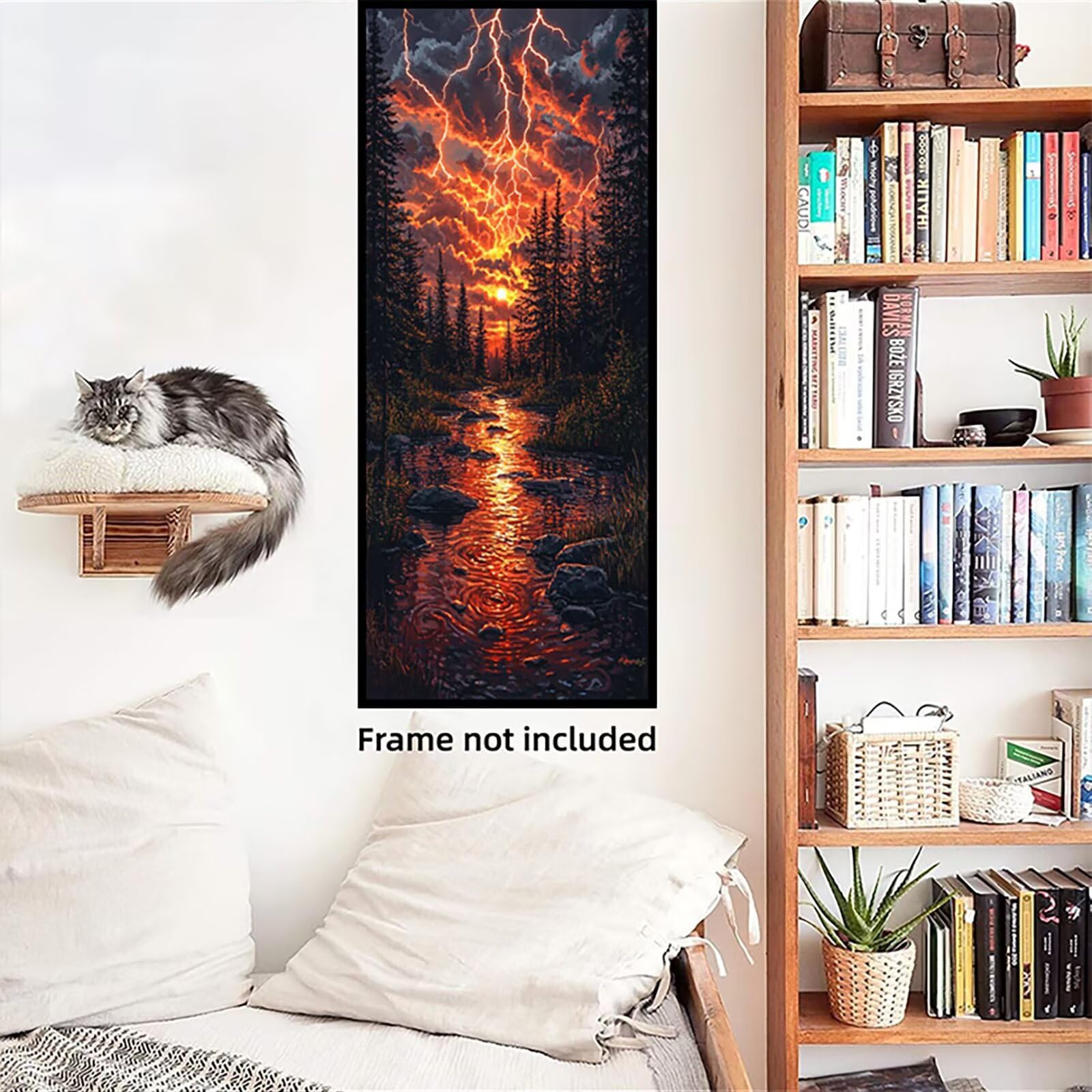 Malen Nach Zahlen 50x150cm Leinwand Übernatürlich. Malen Nach Zahlen Erwachsene mit Ohne Rahmen, DIY Kreativ Set für Erwachsene mit Pinseln und Acrylfarbe, Zimmer Deko Wald Landschaft Geschenk, P0M974
