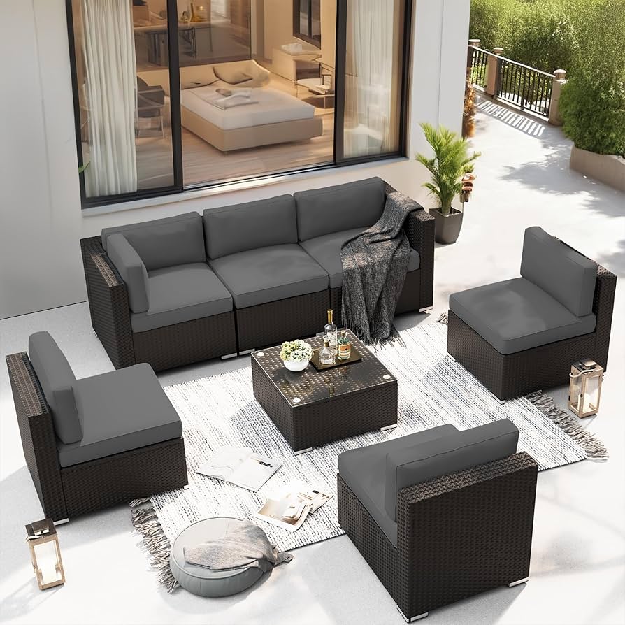 Patio Sets Hampton Bay Belcourt 4-Piece Metal Patio Conversation