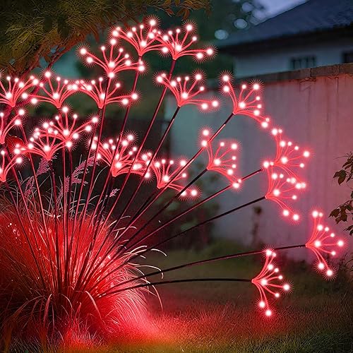 Miniatura 12 de JJGoo Luces solares para jardín, paquete de 2 luces solares de explosión de estrellas oscilantes, luces impermeables para exteriores, decoración de