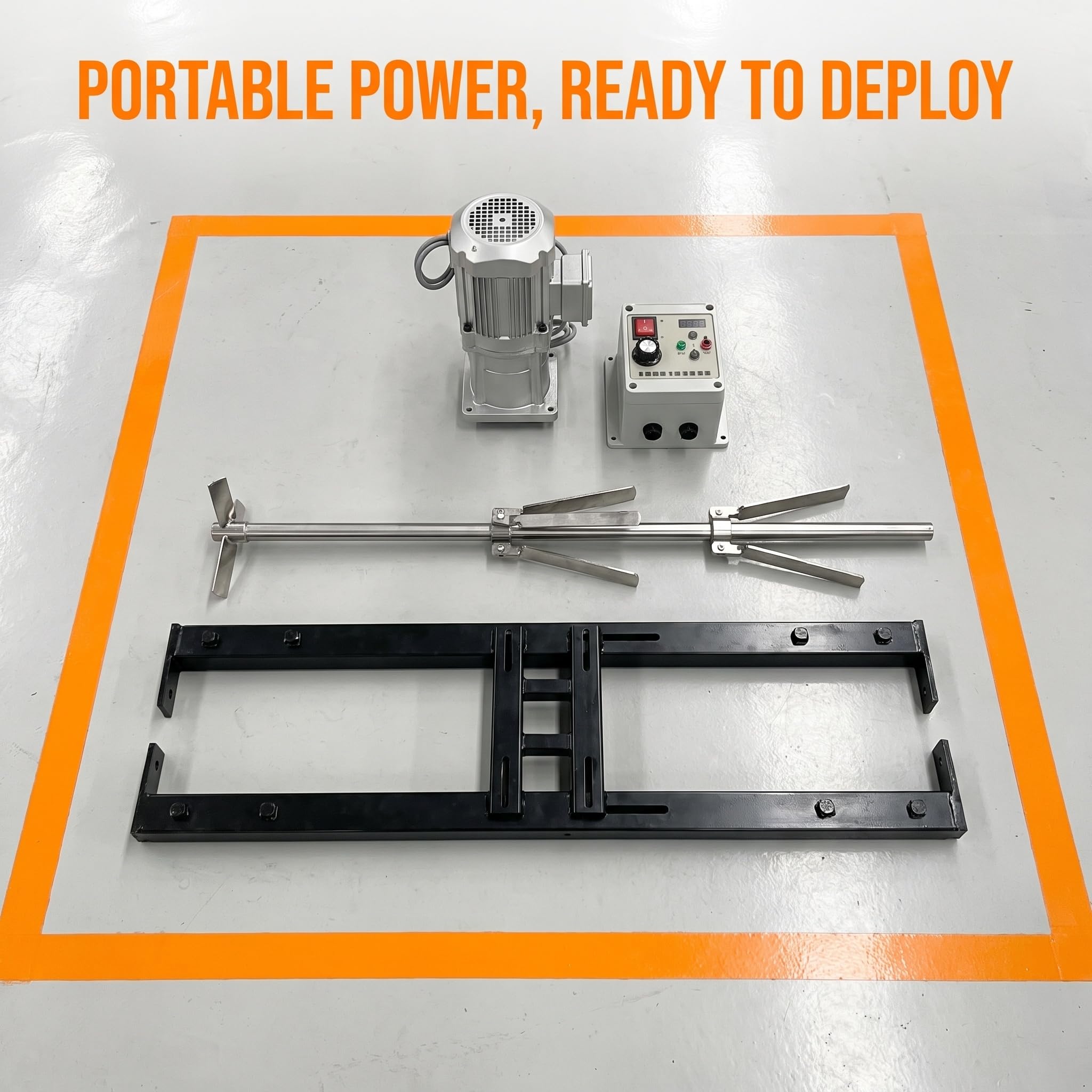 Mezcladora Eléctrica para Contenedores IBC, Agitador Industrial con Velocidad Ajustable De 200 A 3000 RPM, Impulsor Doble Plegable De Acero Inoxidable De 250 Mm, Bastidor Telescópico De 75 A 120