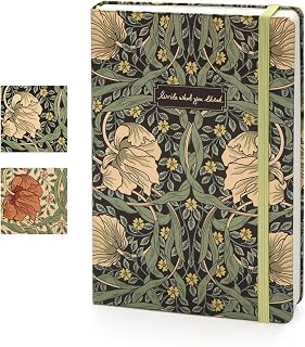 European Vintage Pattern Notebook - Made of sustainable and excellent quality paper,gold fabric and colorful patterns, suitable for office, school and many other occasions(White flowers,line)