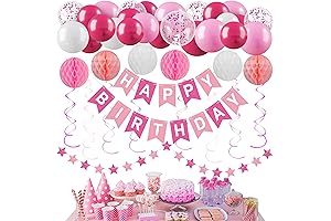 Gorgeous Pink Girls' Birthday Party Decor Set: Elevate Your Celebration!