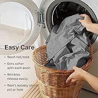 Vista 8 de California Design Den Juego de sábanas de 100% tejido de satén de algodón de 600 hilos, transpirables, suaves, para cama ajustable, gris oscuro