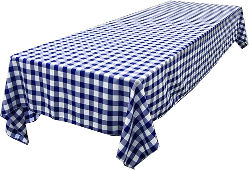LA Linen Checkered Mantel Rectangular de poliéster a Cuadros de 60 x 144 Pulgada