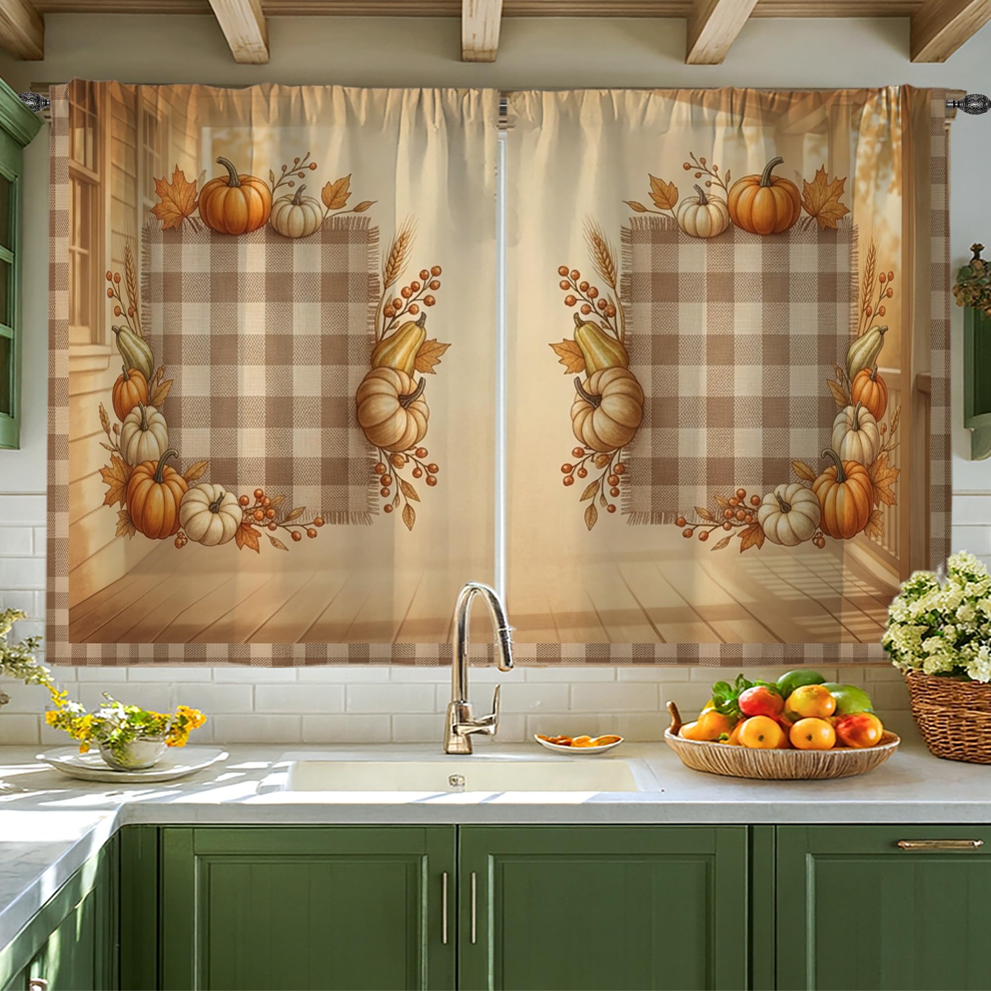 Rideaux de cuisine rustiques pour créer une ambiance chaleureuse d'automne
