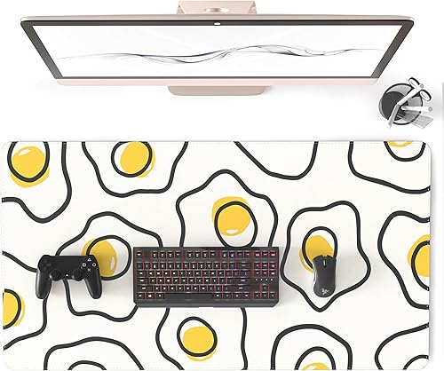 Miniatura 8 de Colorful Star Alfombrilla de escritorio grande de cuero, con hojas de ginkgo doradas, alfombrilla de mouse para escritorio, impermeable, con base