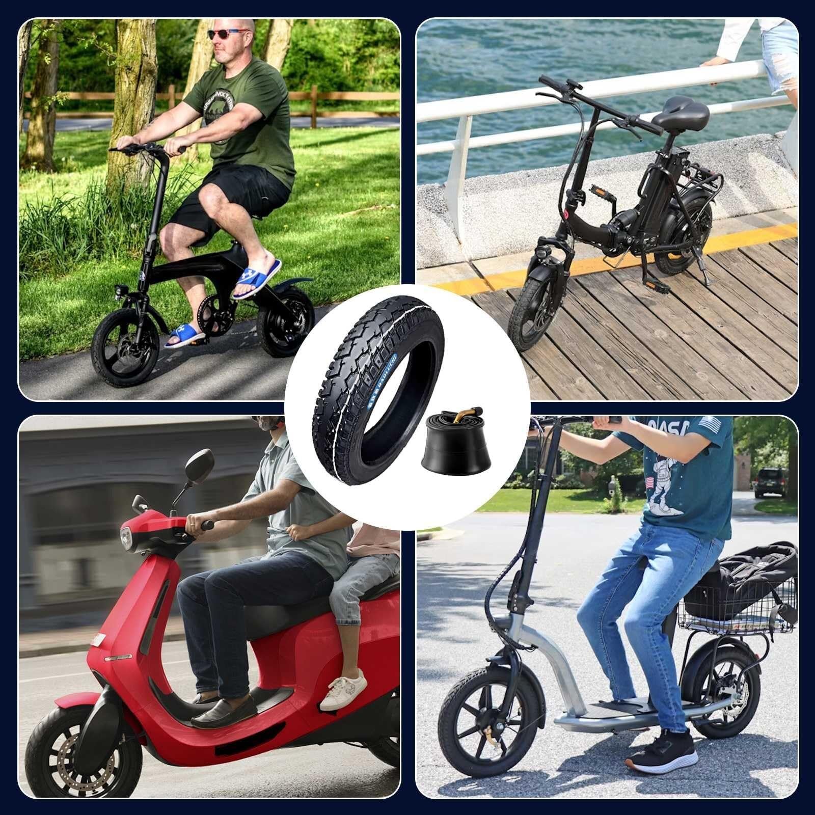 16x2.125 Pneumatico per Bici Elettrica e Set di Camere D'aria per Bici | 8 Livelli Design Resistente | 16 2.125 Pneumatico Antiforatura con Camera D'aria con Valvola Piegata
