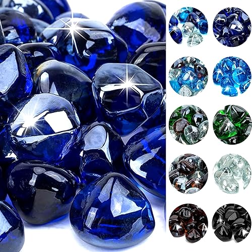onlyfire - Diamantes de vidrio ignífugo de 10 libras para hoguera de propano, piedras reflectantes de vidrio de 1 pulgada para chimenea de gas y