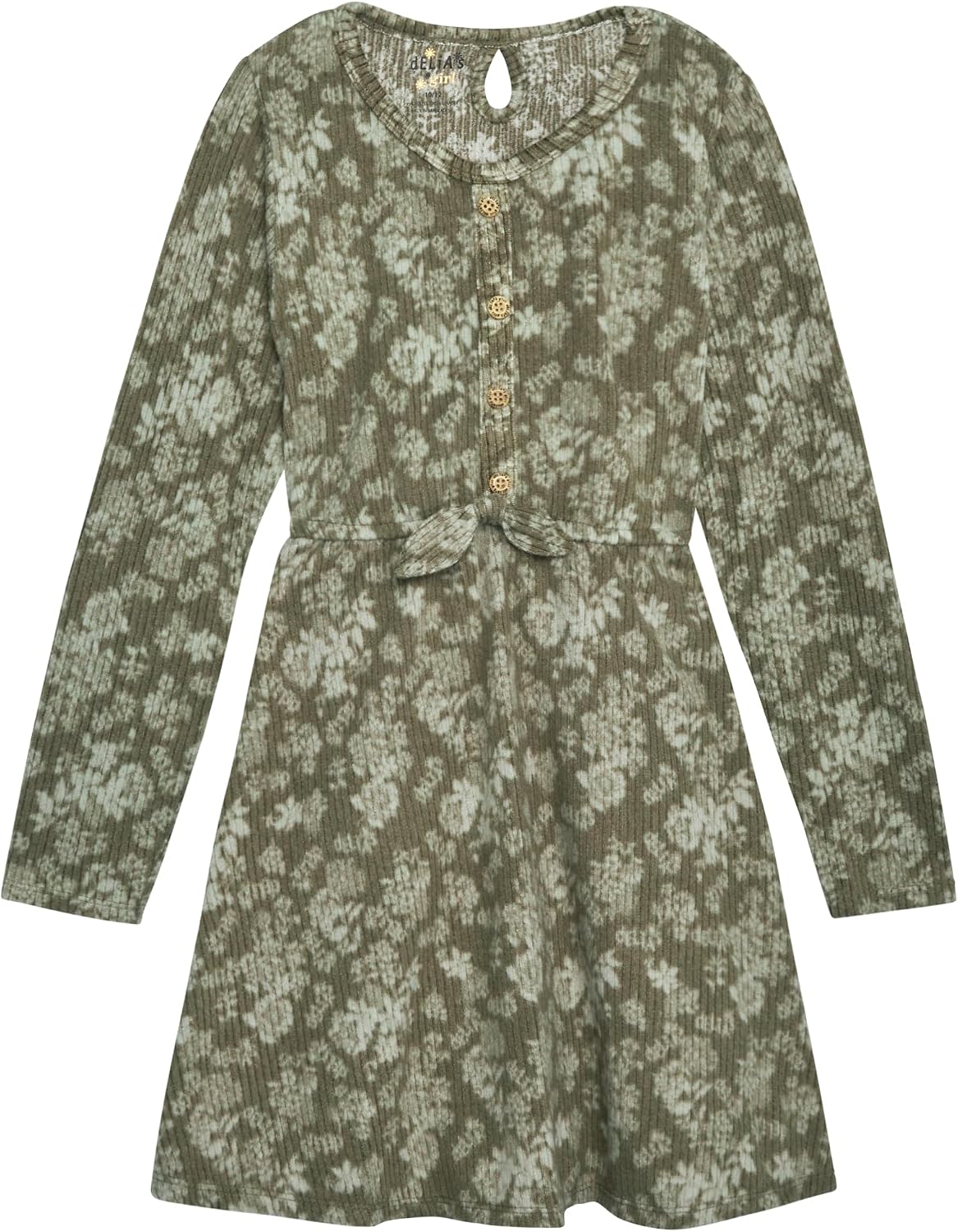 dELiA*s Girls Long Sleeve Dress with Matching Scrunchie for Casual Wear