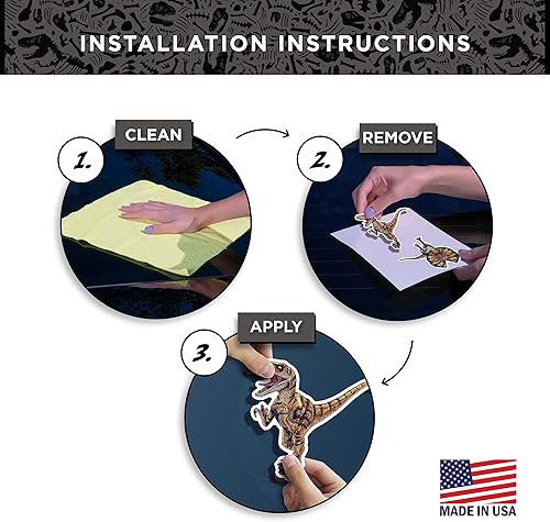 Miniatura 6 de Jurassic Park - Juego de 2 calcomanías de vinilo impermeables de Dilophosaurus Velociraptor para automóvil, camión, botella de agua, laptop,