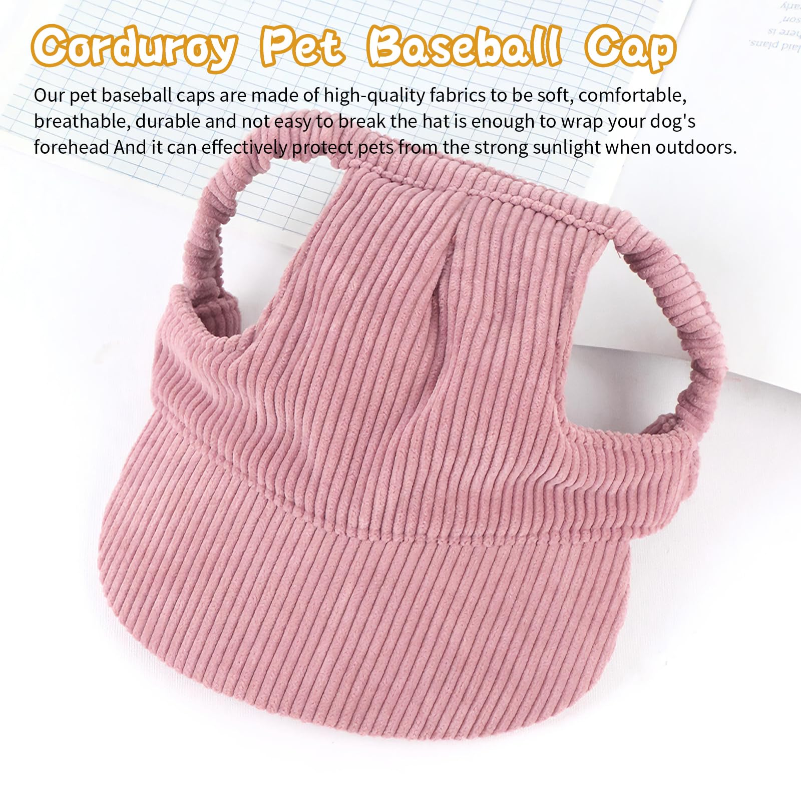 Dog Baseball Cap, Adjustable Summer Pet Sun Hat with Ear Holes - Image 3