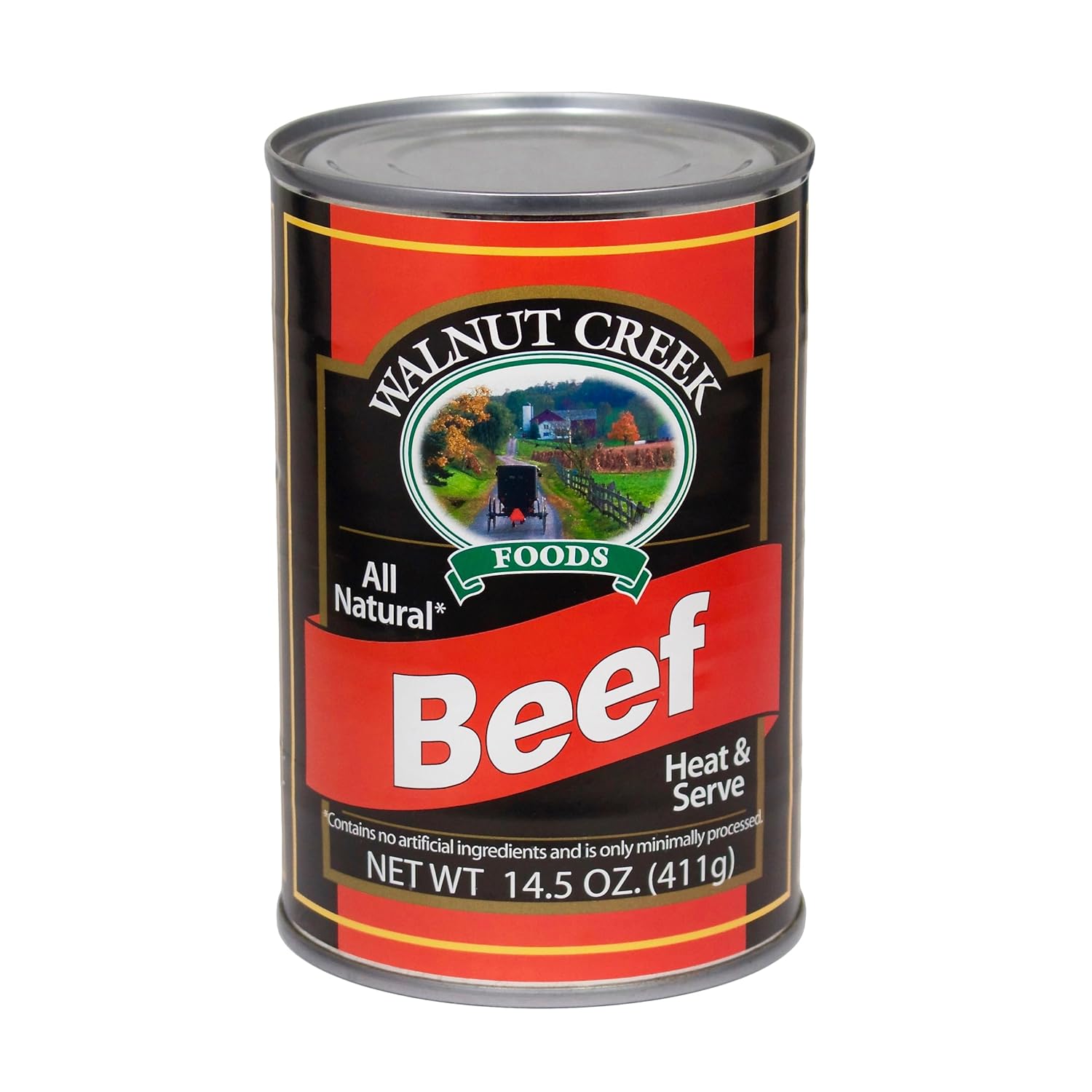 AmishTastes Walnut Creek Canned Beef Chunks, All Natural, Heat & Serve, 14.5 Oz. (Case of 12)